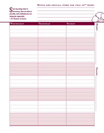 Lesson Planner with Inspirational Quotes and Tips from Veteran 